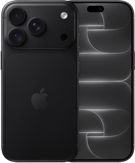 iPhone 18 Pro, Rückseite, Farbe Schwarz, Pro Fusion Kamera-System oben, Apple Logo in der Mitte, Vorderseite, All‑Screen Design