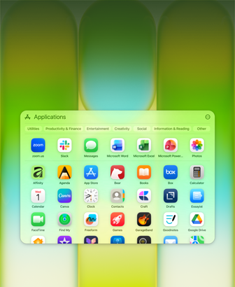 MacBook Neo Display mit Fenster mit einer Vielzahl von Apps